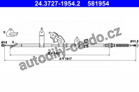 Lanko ruční brzdy ATE 24.3727-1954 (AT 581954)