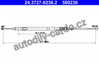 Lanko ruční brzdy ATE 24.3727-0236 (AT 580236)