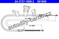 Lanko ruční brzdy ATE 24.3727-1909 (AT 581909)