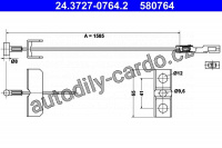 Lanko ruční brzdy ATE 24.3727-0764 (AT 580764)