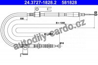 Lanko ruční brzdy ATE 24.3727-1828 (AT 581828)