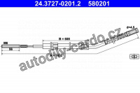 Lanko ruční brzdy ATE 24.3727-0201 (AT 580201)