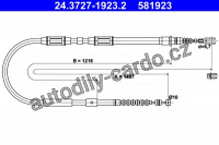 Lanko ruční brzdy ATE 24.3727-1923 (AT 581923)