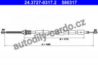 Lanko ruční brzdy ATE 24.3727-0317 (AT 580317)