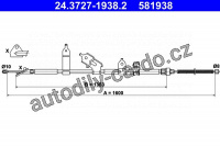 Lanko ruční brzdy ATE 24.3727-1938 (AT 581938)