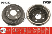 Brzdový buben TRW DB4282 - FORD FIESTA, COURIER