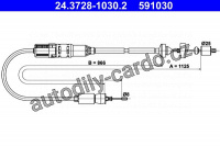 Tažné lanko, ovládání spojky ATE 24.3728-1030 (AT 591030)