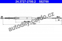 Lanko ruční brzdy ATE 24.3727-2700 (AT 582700)