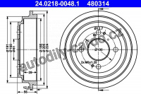 Brzdový buben ATE 24.0218-0048 (AT 180048)