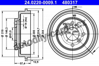 Brzdový buben ATE 24.0220-0009 (AT 200009)