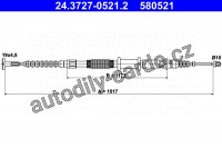 Tažné lanko, parkovací brzda ATE 24.3727-0521 (580521)