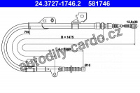 Lanko ruční brzdy ATE 24.3727-1746 (AT 581746)