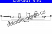 Lanko ruční brzdy ATE 24.3727-1739 (AT 581739)