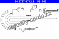 Lanko ruční brzdy ATE 24.3727-1742 (AT 581742)
