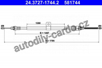 Lanko ruční brzdy ATE 24.3727-1744 (AT 581744)