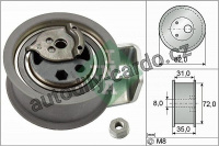 Napínací kladka INA (IN 531043620) - AUDI, SEAT, ŠKODA, VW