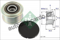Alternátorová volnoběžka (předstihová spojka) INA (IN 535011410) - DACIA, RENAULT