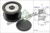 Alternátorová volnoběžka (předstihová spojka) INA (IN 535025910) - VW, AUDI, ŠKODA