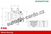 Sada ložisek kol FAG 713606370 - ALFA ROMEO 159