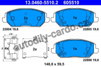 Sada brzdových destiček ATE 13.0460-5510 (AT 605510) 