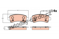 Sada brzdových destiček, kotoučová brzda TRW GDB2106