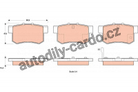 Sada brzdových destiček, kotoučová brzda TRW GDB1923