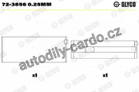 Ložiska klikové hřídele GLYCO 72-3856 0,25MM - sada