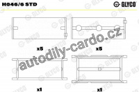 Ložiska klikové hřídele GLYCO H046/6 STD - sada