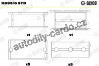 Ložiska klikové hřídele GLYCO H095/6 STD - sada