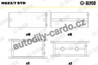 Ložiska klikové hřídele GLYCO H023/7 STD - sada