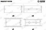 Ložiska klikové hřídele GLYCO H023/7 STD - sada