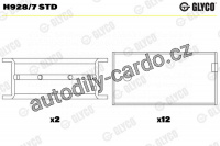Ložiska klikové hřídele GLYCO H928/7 STD - sada
