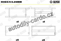 Ložiska klikové hřídele GLYCO H1104/5 0.25MM - sada