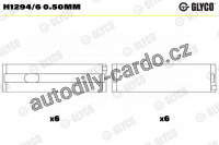 Ložiska klikové hřídele GLYCO H1294/6 0.50MM - sada