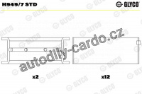 Ložiska klikové hřídele GLYCO H949/7 STD - sada