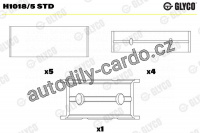 Ložiska klikové hřídele GLYCO H1018/5 STD - sada