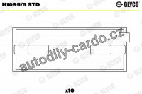 Ložiska klikové hřídele GLYCO H1095/5 STD - sada
