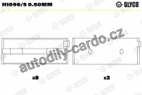 Ložiska klikové hřídele GLYCO H1096/5 0.50MM - sada
