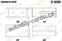 Ložiska klikové hřídele GLYCO H006/5 STD - sada