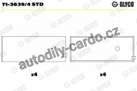 Ojniční ložisko GLYCO 71-3639/4 STD - sada