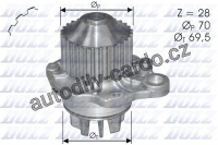 Vodní pumpa DOLZ C121 - CITROËN, PEUGEOT, RENAULT