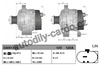 Alternátor DENSO (DE DAN1313)