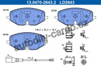 Sada brzdových destiček ATE 13.0470-2643 (LD2643)