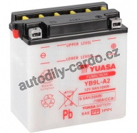 Motobaterie YUASA YB9L-A2 9Ah 124A 12V P+ /135x75x139/