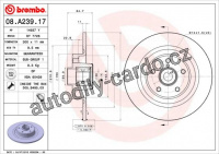 Brzdový kotouč BREMBO 08.A239.17 - RENAULT