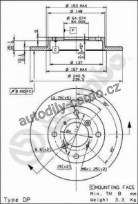 Brzdový kotouč BREMBO 08.9082.10 - SUZUKI