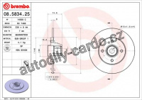 Brzdový kotouč BREMBO 08.5834.25 - RENAULT