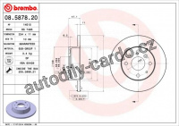 Brzdový kotouč BREMBO 08.5878.20 - DAIHATSU