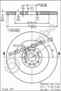 Brzdový kotouč BREMBO 08.6750.10 - MERCEDES-BENZ