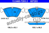 Sada brzdových destiček ATE 13.0460-7203 (AT 607203) - MERCEDES-BENZ